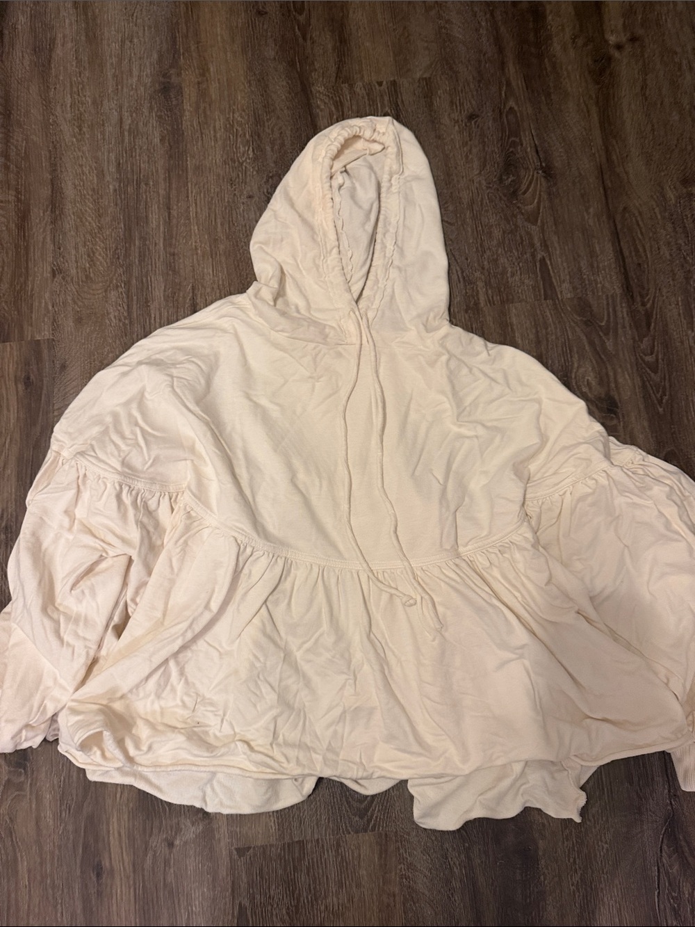 aerie Cream Peplum Hoodie